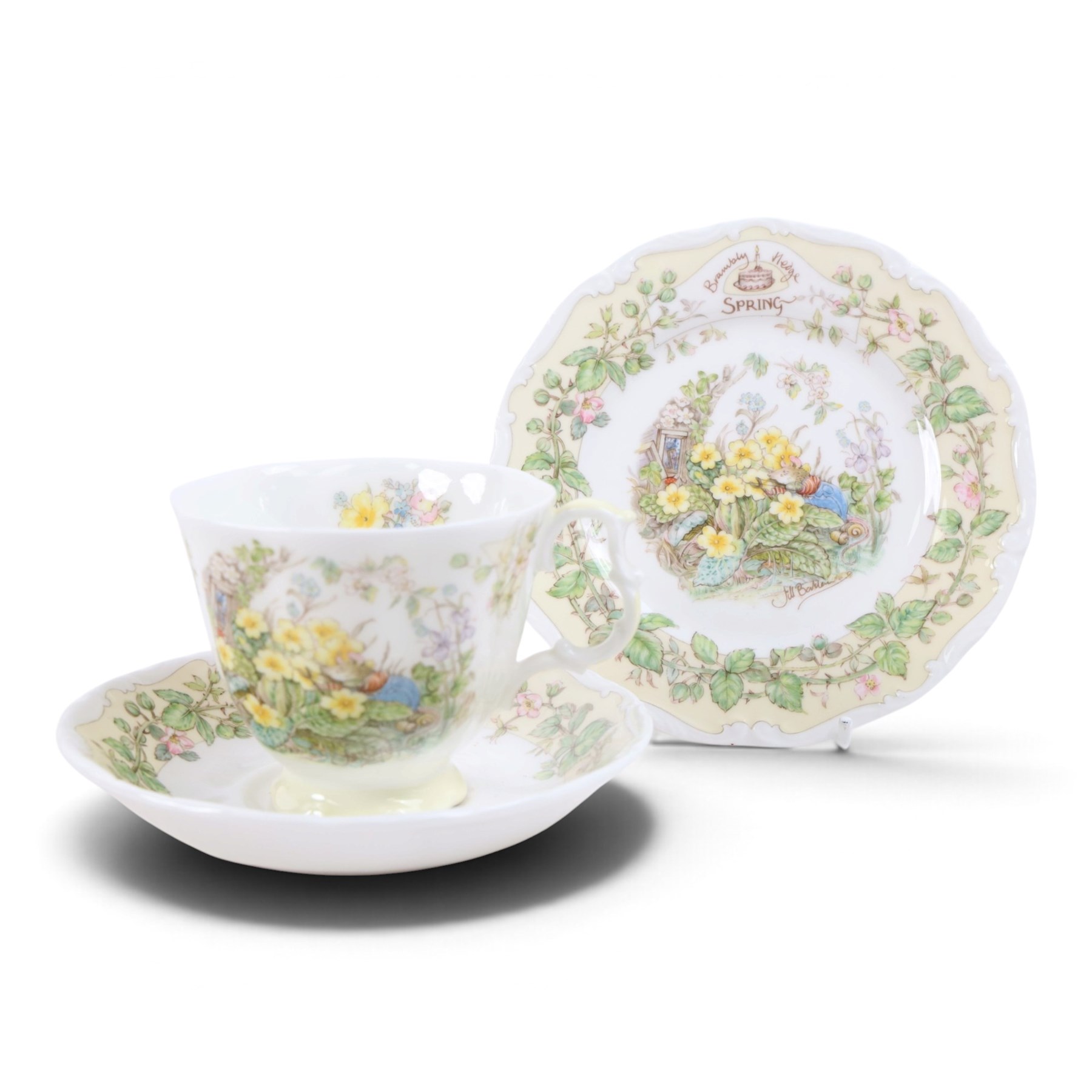 Royal Doulton Brambly Hedge Afternoon tea sets, for Spring, Summer and Autumn, together with winter plate and saucers and two trinket dishes   