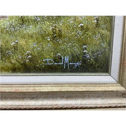 David Morgan (British 1964-): 'Bluebell Path', oil on canvas signed, titled and dated 1999 verso 34cm x 50cm
Provenance: with E Stacy-Marks, Polegate, East Sussex, Stock No.MO888, label verso