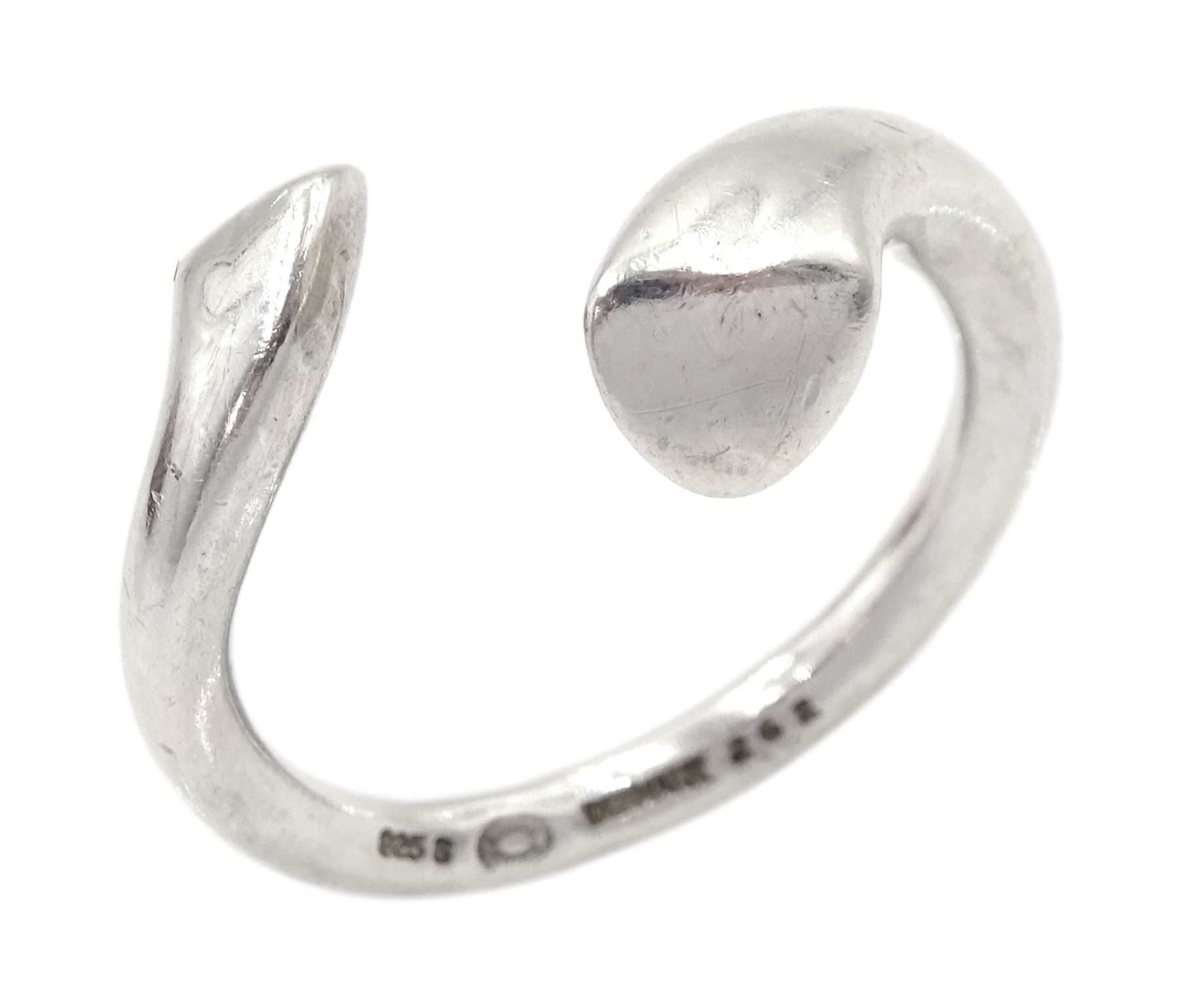 Silver devoted hearts ring by Regitze Overgaard for Georg Jensen, No 262, boxed