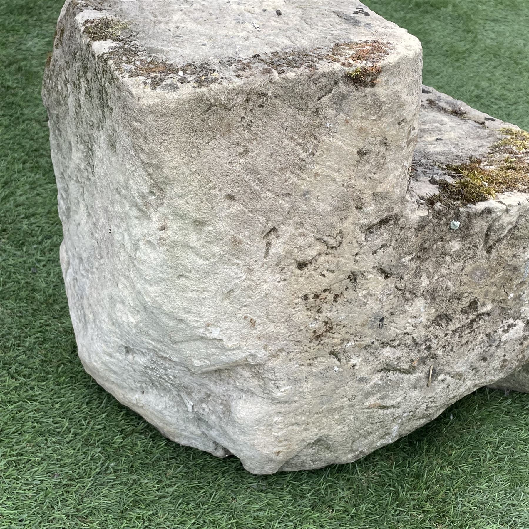 19th century hand tooled sandstone horse mounting block/steps - THIS LOT IS TO BE COLLECTED BY APPOINTMENT FROM DUGGLEBY STORAGE, GREAT HILL, EASTFIELD, SCARBOROUGH, YO11 3TX