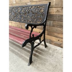 Cast iron and wood slatted garden bench