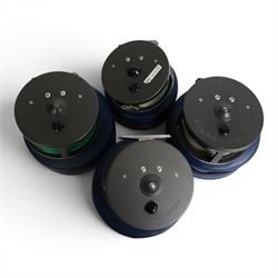 Four Hardy Bros Marquis fly fishing reels, comprising three No. 3 salmon reels and a No.1 ...