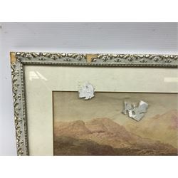 E L R (British 19th century): Loch Fishing with sailing boats, watercolour signed and dated 1893 together with two more similar watercolours max 24cm x 60cm (3)