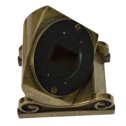 Mid 19th century brass dipleidoscope by E.J.Dent, the screw cap inscribed 'Dent's Patent Meridian Instrument 61 Strand & 34 & 35 Royal Exchange London', with 'East' engraved to on side and 'E.J.Dent Patentee 732' to the other, H8cm