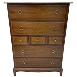 Stag Minstrel - mahogany chest, fitted with three short between four long drawers, on bracket feet