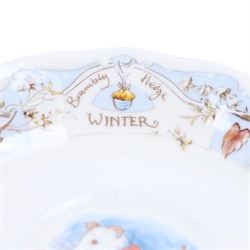Royal Doulton Brambly Hedge Afternoon tea sets, for Spring, Summer and Autumn, together with winter plate and saucers and two trinket dishes   