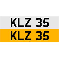 Registration plate KLZ 35 on retention with certificate 