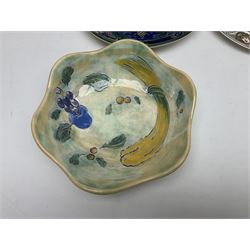 Royal Doulton Brangwyn Ware dish, together with other Royal Doulton including Bill Sykes dish, Old Curiosity Shop etc 