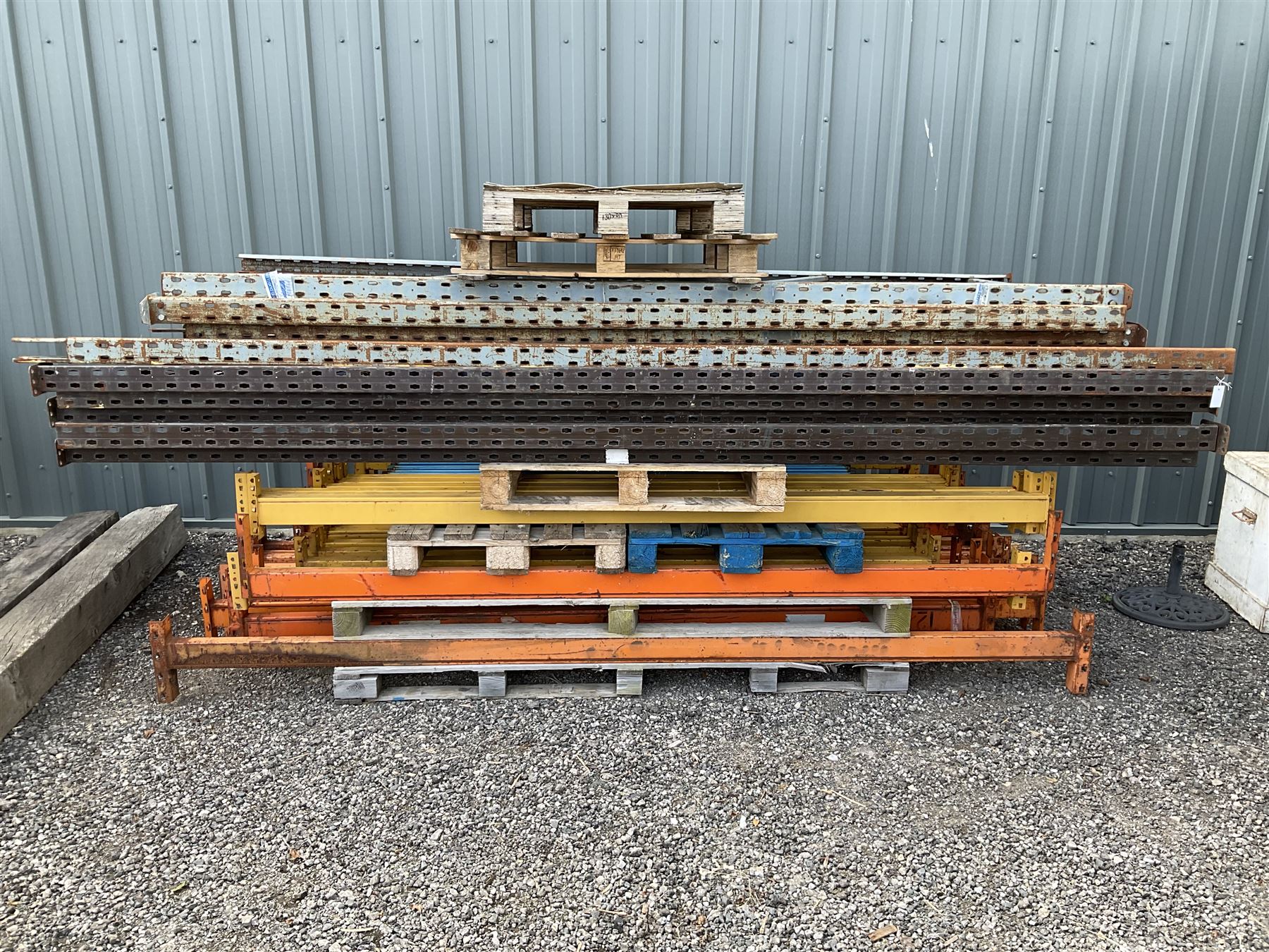 Steel industrial pallet racking, nine uprights and quantity of various size beams  - THIS LOT IS TO BE COLLECTED BY APPOINTMENT FROM DUGGLEBY STORAGE, GREAT HILL, EASTFIELD, SCARBOROUGH, YO11 3TX