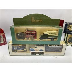 Collection of Diecast model vehicles, including Lledo The Golden Days of the Film Industry limited edition set, Lledo H Samuel boxed vehicle, and other similar examples 
