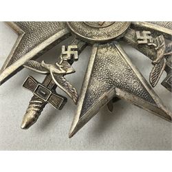 German Spanish Cross with silvered finish; stamped verso L/12; probably a post-WW2 copy