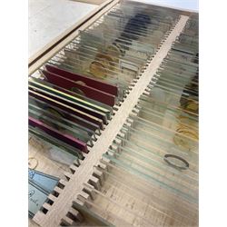 R & J Beck London microscope, model 7597, contained in fitted case, together with a boxed collection of glass microscope biological sample slides