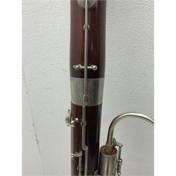 Schreiber & Sohne four-piece bassoon, serial no.9614; in fitted case with two crooks.