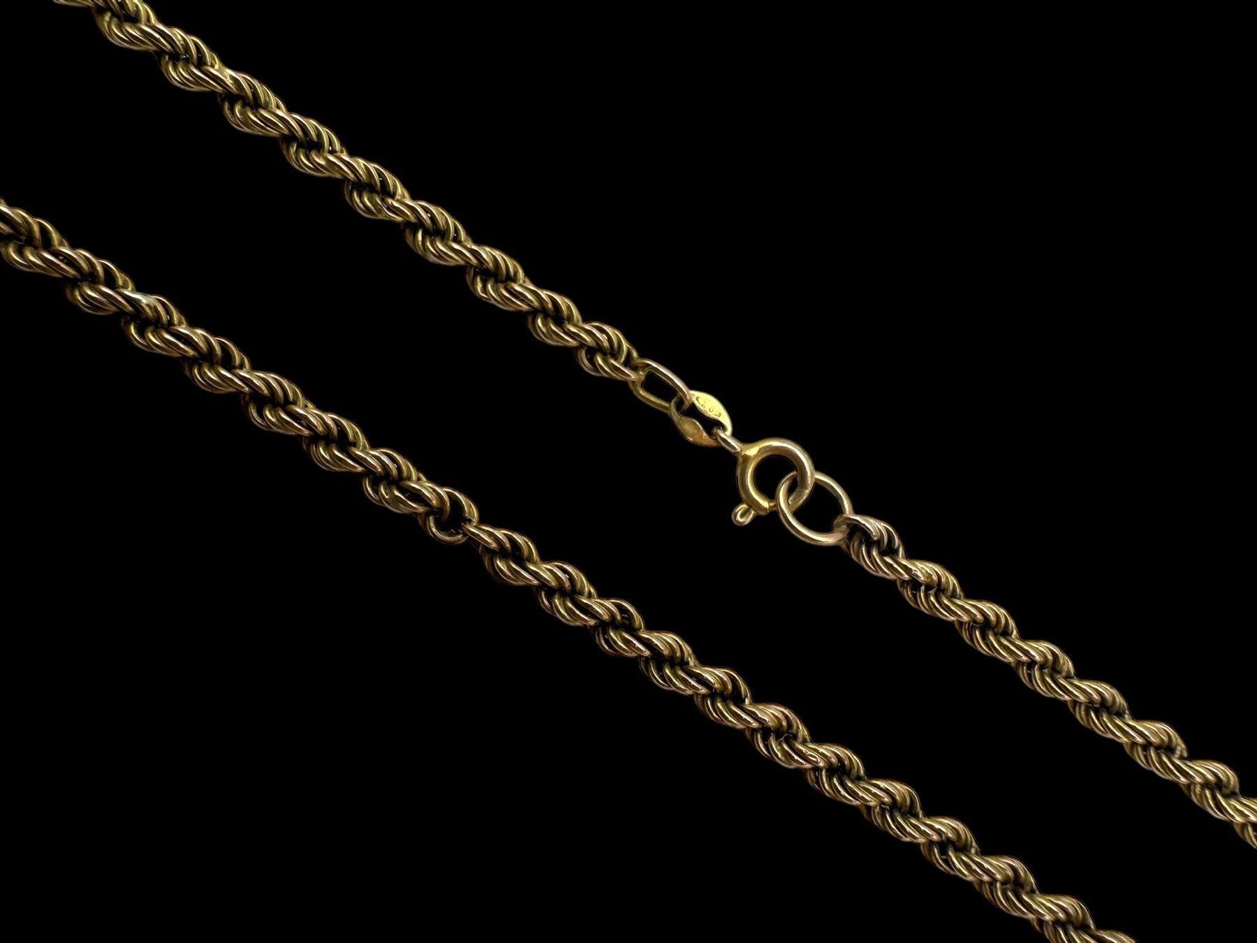 9ct gold rope twist necklace chain, hallmarked