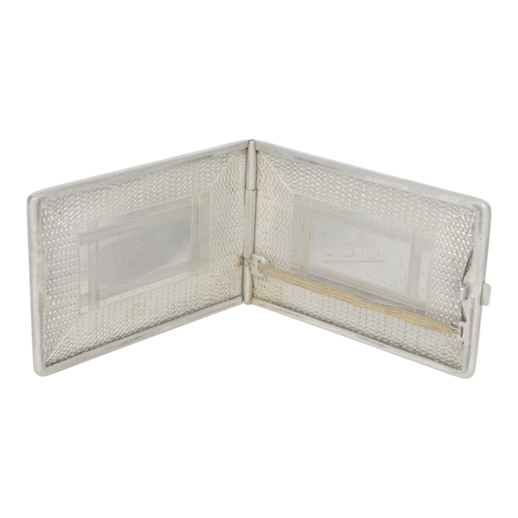 Two WWII North African campaign Prisoner-of-War-work cigarette cases, made with materials salvaged from aircraft wrecks, L13cm 