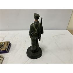 Dinky 721 Junkers JU 87B Stuka die cast model airplane, together with quantity of metal soldier figures and three miniature dolls etc