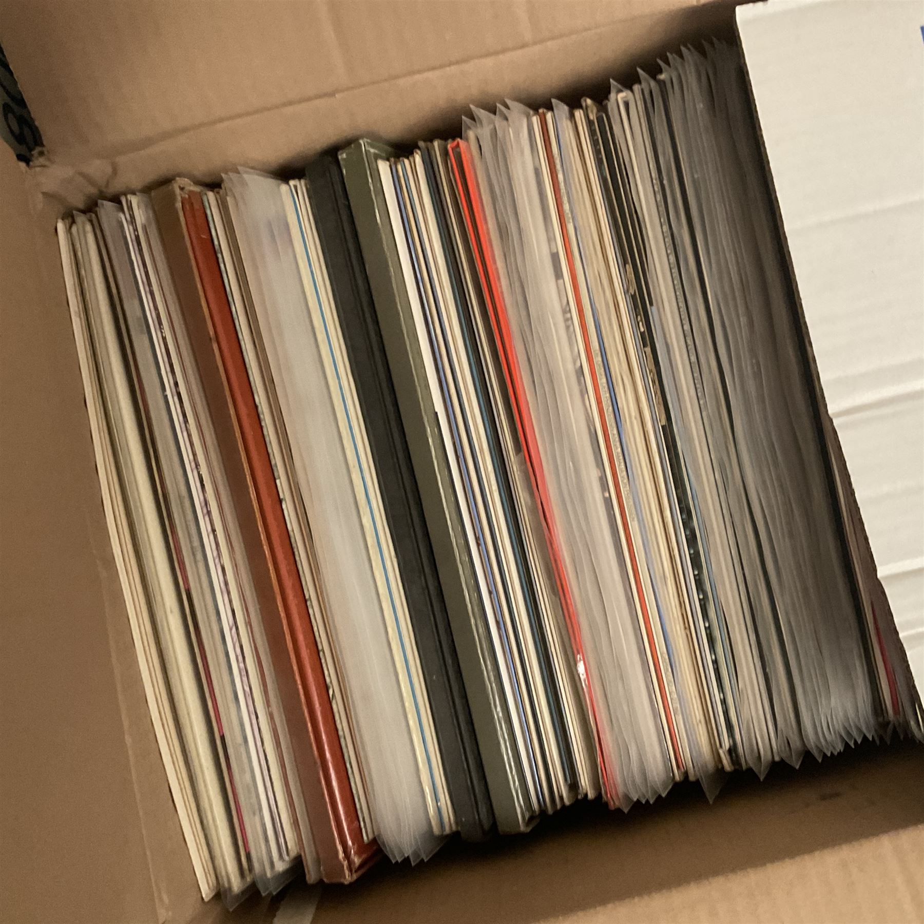 Collection of vinyl LP records in four boxes, mainly Classical, including Simon Preston Plays the Organ, Michael Tissier, Philip Dore and the Organ at Ampleforth Abbey and Christopher Dearnley, etc