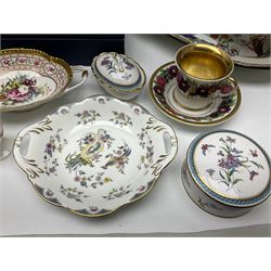 Copeland Spode tureen and platter, in peacock pattern, together with Herend Hungary trinket box and cover, Copeland vase and other ceramics 