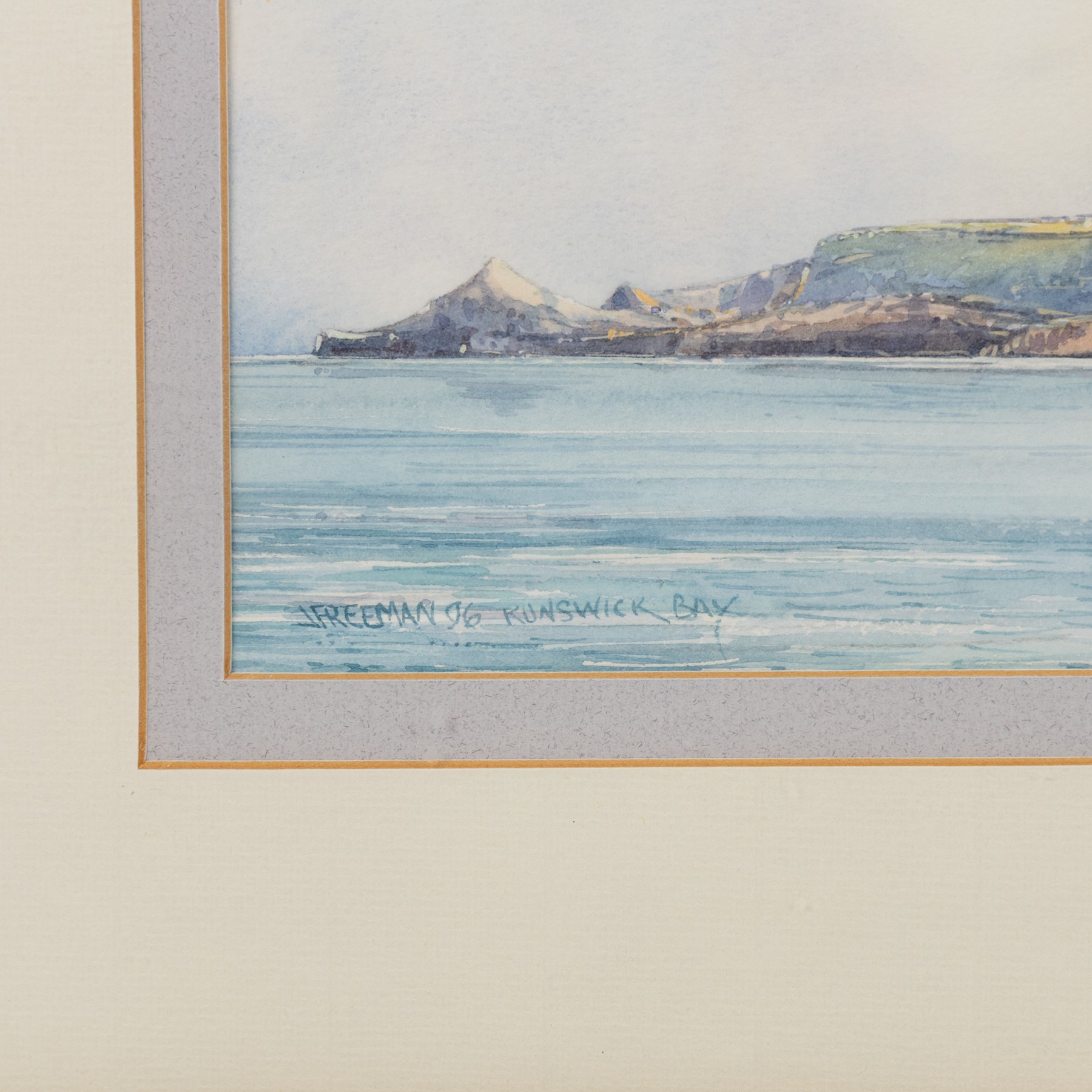 John Freeman (British 1942-): 'Runswick Bay' and 'Staithes', one watercolour signed titled and dated '96 and one limited edition coloured print signed and numbered 8/500 in pencil max 25cm x 38cm (2)