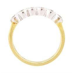 18ct gold diamond half eternity ring, channel set with six round brilliant cut diamonds, London 1998, total diamond weight approx 0.80 carat