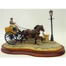  Border Fine Arts limited edition group of a Horse Drawn delivery cart 'Delivered Warm' no. 1050/1500, L34cm   