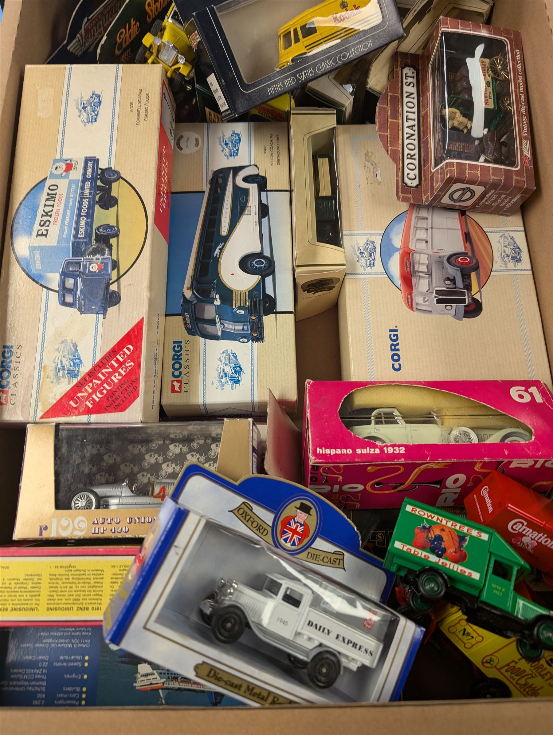 Collection of diecast model vehicles, including Corgi, Vanguards, Solido and LLedo examples
