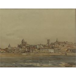 Frederick (Fred) Lawson (British 1888-1968): Arles from the River Rhone France, watercolour and pencil signed 24cm x 31cm 