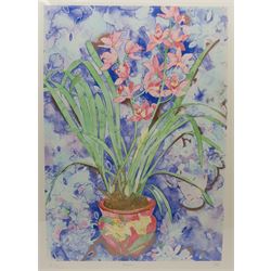 Tanya Short (British 1955-): 'Orchid', artist's proof screenprint signed with initials titled and numbered XV/XXV, 58cm x 40cm with full margins (unframed)