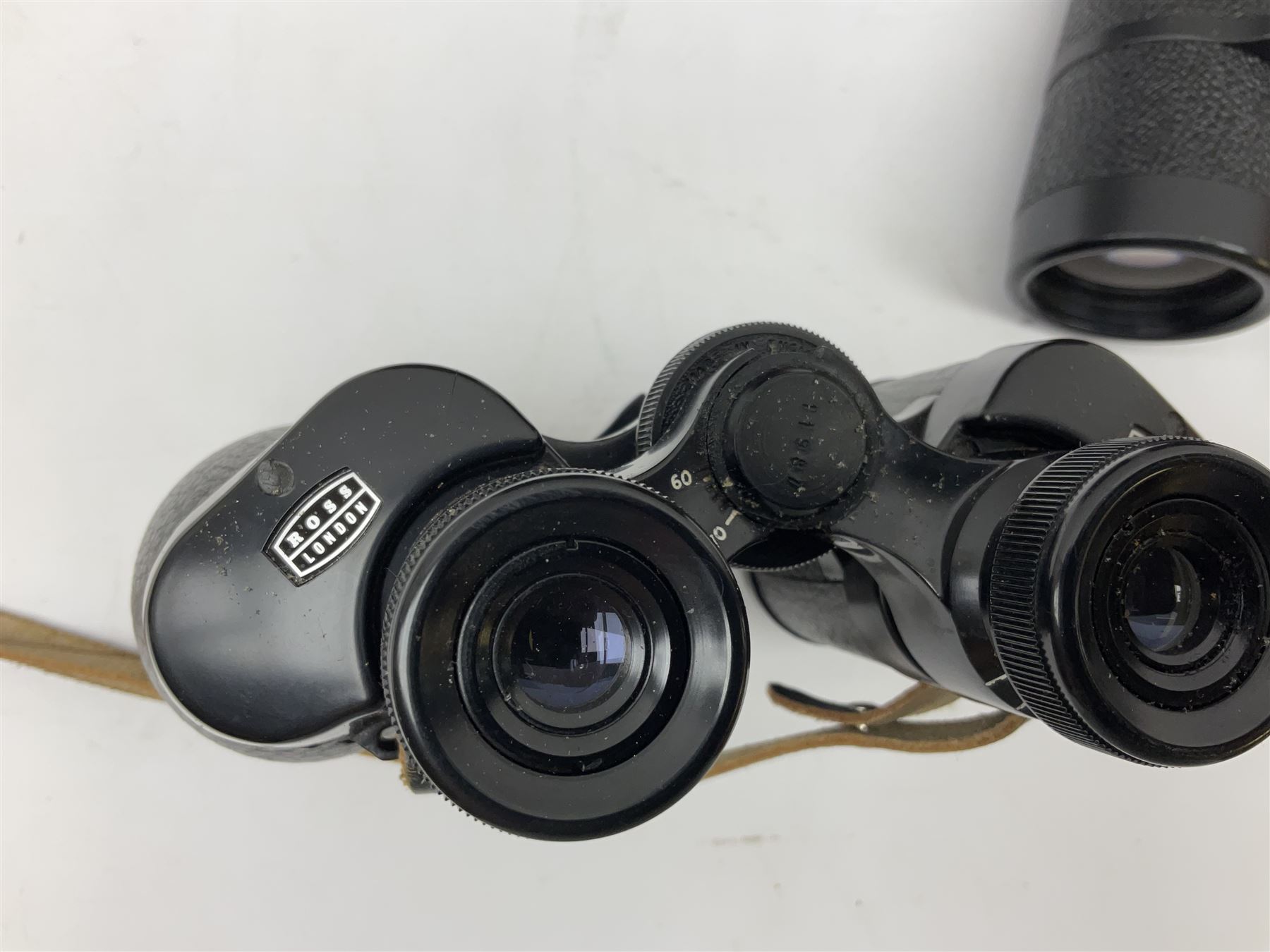 Carl Zeiss Jena Jenautic 7 x 50 binoculars, serial no. 4832985, together with a further Ross London 12 x 40 pair, both with cases