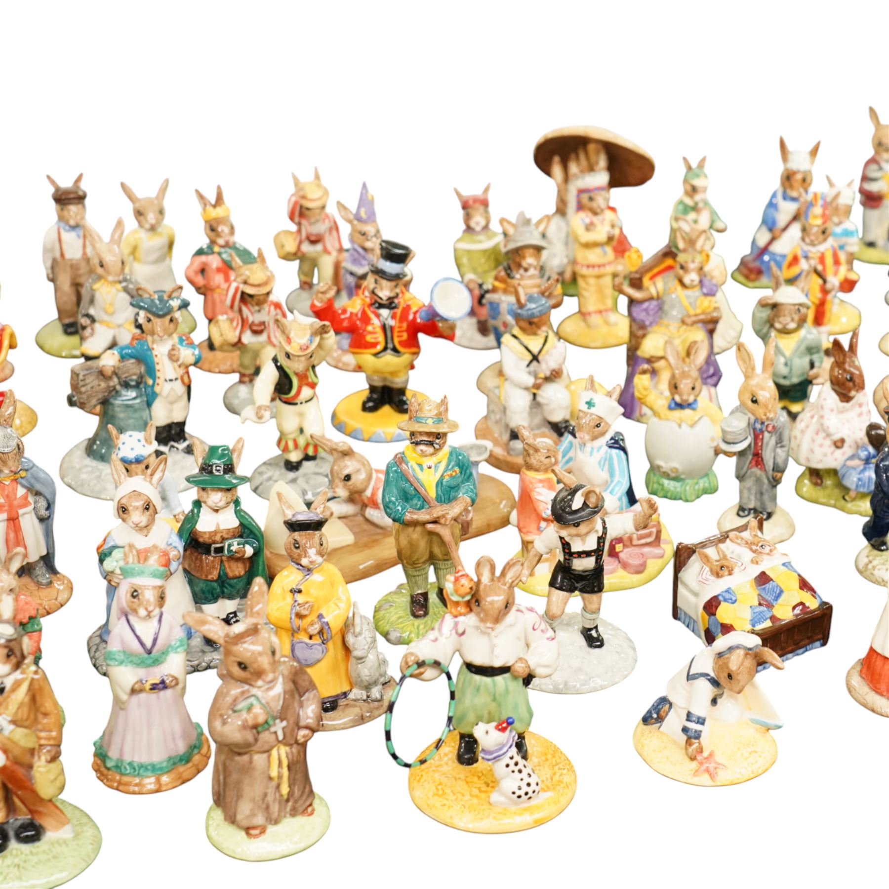 Large and extensive collection of Royal Doulton Bunnykins figures, the majority with certificates, approximately 140 overall, and a similarly large collection of boxes 