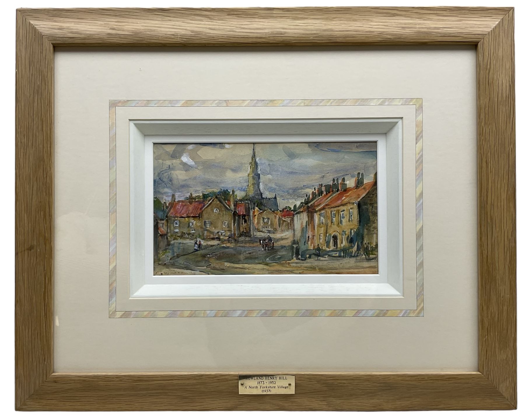 Rowland Henry Hill (Staithes Group 1873-1952): North Yorkshire Village, watercolour signed and dated 1937, 13cm x 23cm