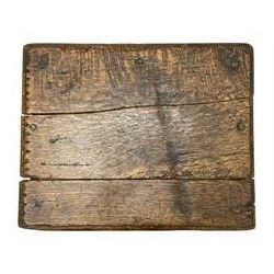 18th century oak joint coffin stool, moulded rectangular top over moulded frieze rails, raised on bobbin turned supports joined by moulded stretchers