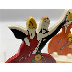 Wedgwood Bizarre Clarice Cliff Age of Jazz Dancers shape 432 and 433