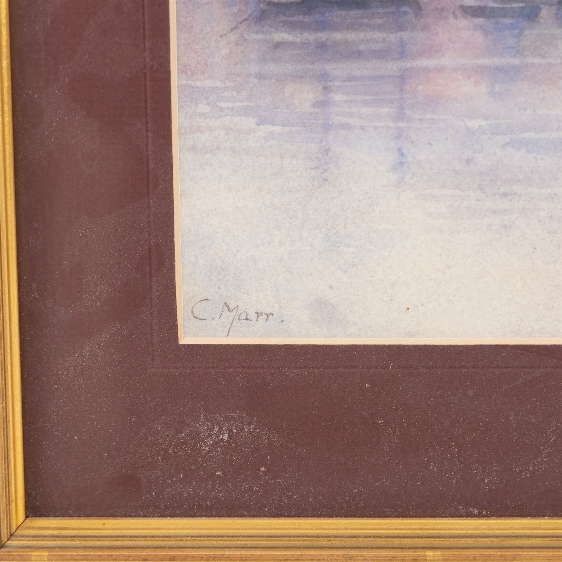 A Smith (British 19th/20th Century): Scarborough Pier Lighthouse, watercolour indistinctly signed 24cm x 19cm; C Marr (British 19th/20th Century): 'Whitby Harbour', two watercolours signed, one titled verso, 20cm x 28cm and 22cm x 29cm (3)