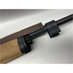 Springfield Armory M1A .22 cal. air rifle with under-lever action and wooden stock; serial no.6300, L116cm overall; in original cardboard box  NB: AGE RESTRICTIONS APPLY TO THE PURCHASE OF AIR WEAPONS.
