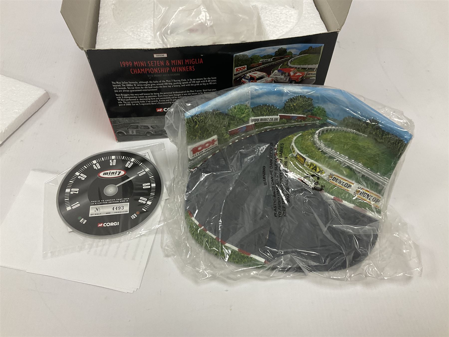 Lledo Vanguards - five 1:43 scale diorama sets comprising CD1002, PD1002, PD2002, RD 3002 and GD1002; with further Corgi 05508 Mini 7 racing club diorama set; all boxed (6)