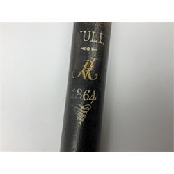 City of Hull Police - Victorian painted ebonised truncheon with Royal crest, Victoria cypher, 'City of Hull' and 1864 L43cm  