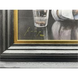 Vincent Kamp (British Contemporary): 'Let the Cards Decide', limited edition print on canvas signed and numbered 10/150, 34cm x 50cm