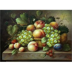 I Biachi (Continental 20th century): Still Life of Fruit, oil on panel signed 28cm x 38cm