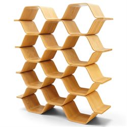 Luka Stepan (1980-) for MADE - 'Polygon' shelving unit, a contemporary walnut veneered roo...