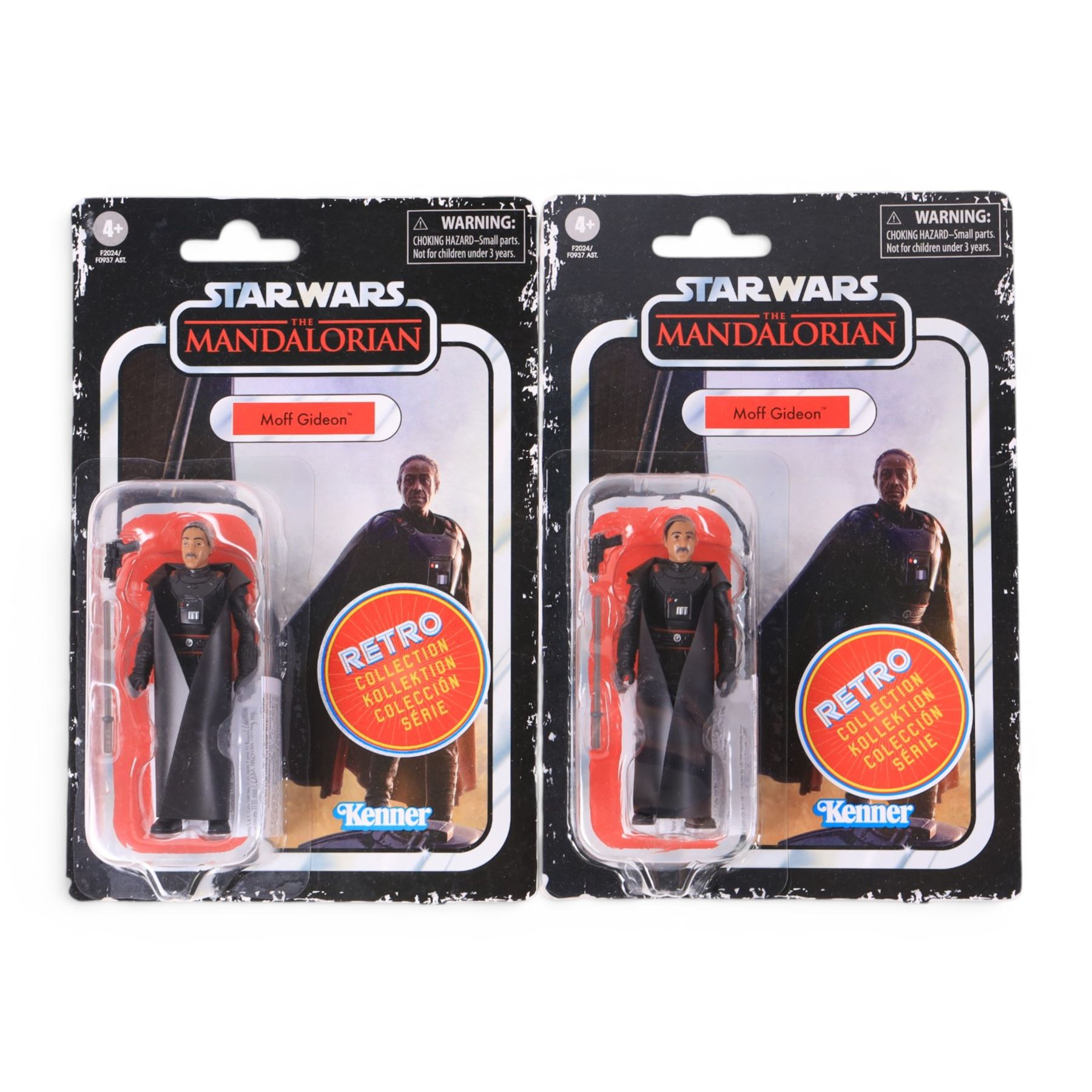 Thirteen Hasbro Kenner Star Wars The Mandalorian figures, including Retro Collection examples, comprising Kuill x2, The Armorer, The Child, Bo-Katan Kryze, R5-D4, IG-11, The Mandalorian, Cara Dune, Greef Karga, Moff Gideon x2 and Imperial Death Trooper, all carded