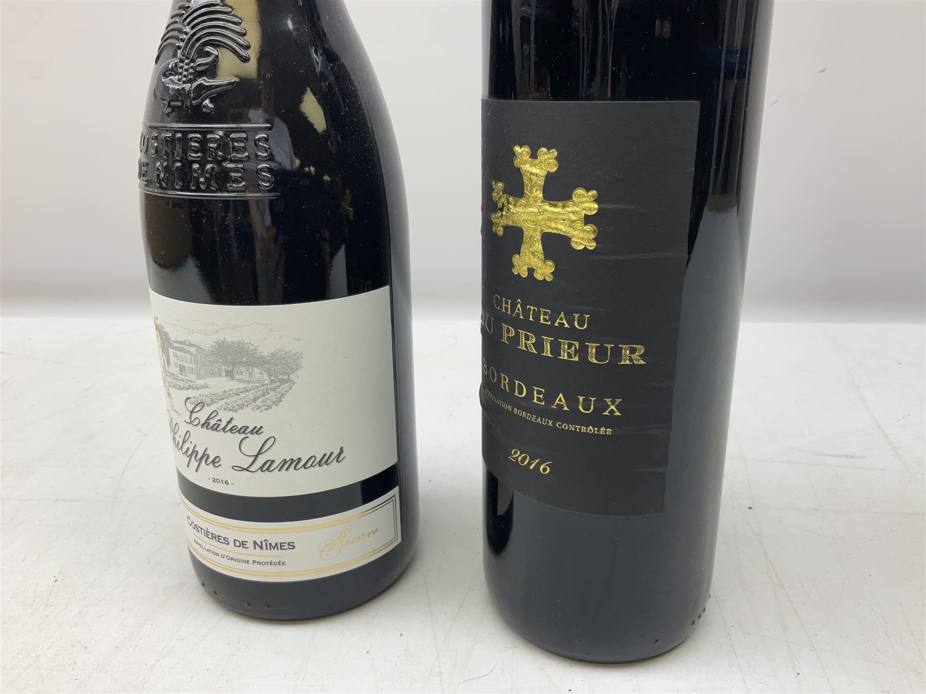 Mixed red wines including six bottles Chateau Verniotte Castillon Cotes de Bordeaux 2011, 750ml 14.5% vol, two bottles Chateau Philippe Lamour Costieres De Nimes 2016, 750ml 14% vol, Chateau du Prieur Bordeaux 2016 and five others of various contents and proofs (14)  