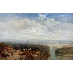 James Webb (British 1825-1895): River Swale 'Near Richmond Yorkshire', oil on canvas signed and titled, inscribed verso 'Painted for Thomas Miller McLean Esq.' also titled signed and monogrammed 50cm x 75cm
Provenance: commissioned by Thomas Miller McLean (1832-1908) publisher and print seller of the Haymarket London; with Galerie Barbizon, Houston, Texas (illus. catalogue verso) sold to Lynn Mathews, Houston April 1986 then by descent