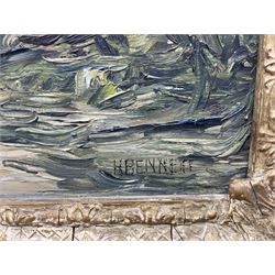 Harold Bennett (British 1879-1955): 'The Village Street Folkton' near Scarborough, oil on panel signed, titled verso 31cm x 39cm