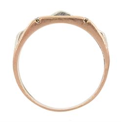 14ct rose, white and yellow gold diamond ring, stamped 585
