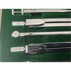 J Halden & Co cased drawing set, together with other cased drawing sets, including examples from prazision garantie and Kern Swiss 