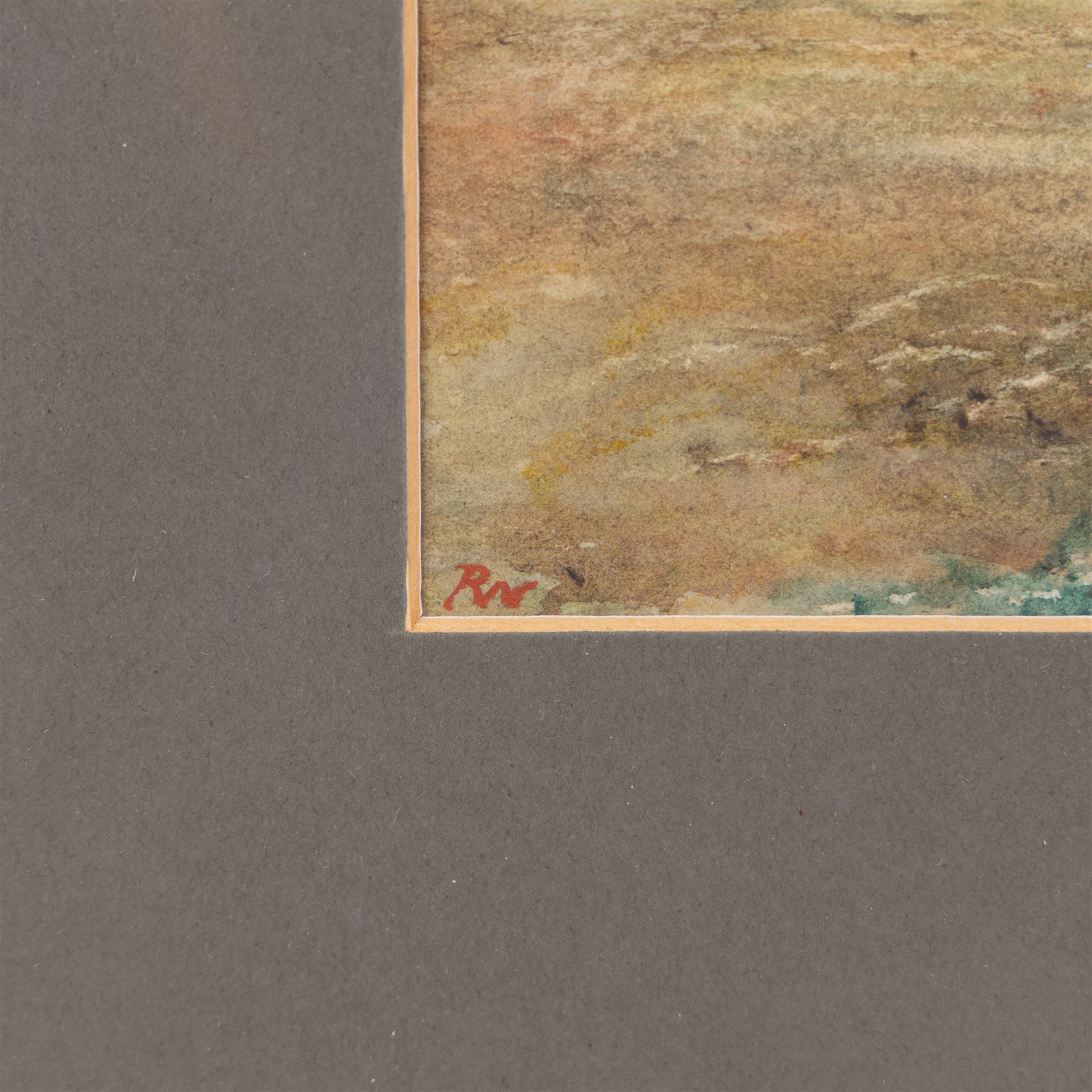 Richard Weatherill (British 1844-1913): Whitby Abbey with Cattle Grazing, watercolour signed with initials 23cm x 34cm