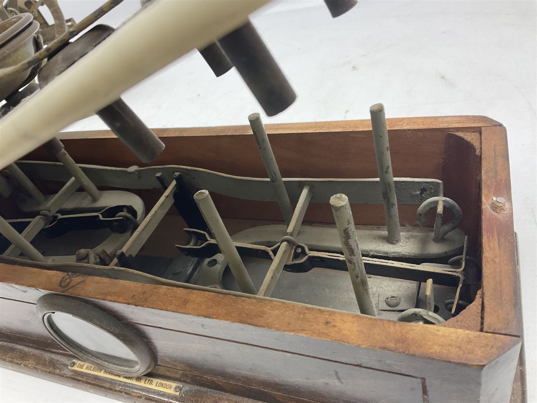 Set of Pharmaceutical scales, marked 'The Holborn Surgical Inst. co. Ltd London' together with two postal scales and to cased sets of dentist burs 