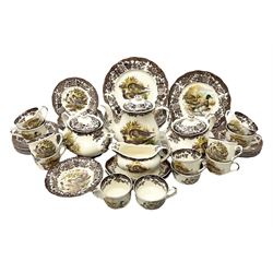 Royal Worcester Palissy Game Series pattern tea and dinner wares, to include two teapots, coffee pot, twelve cups and saucers in two sizes, four dinner plates etc (40) 