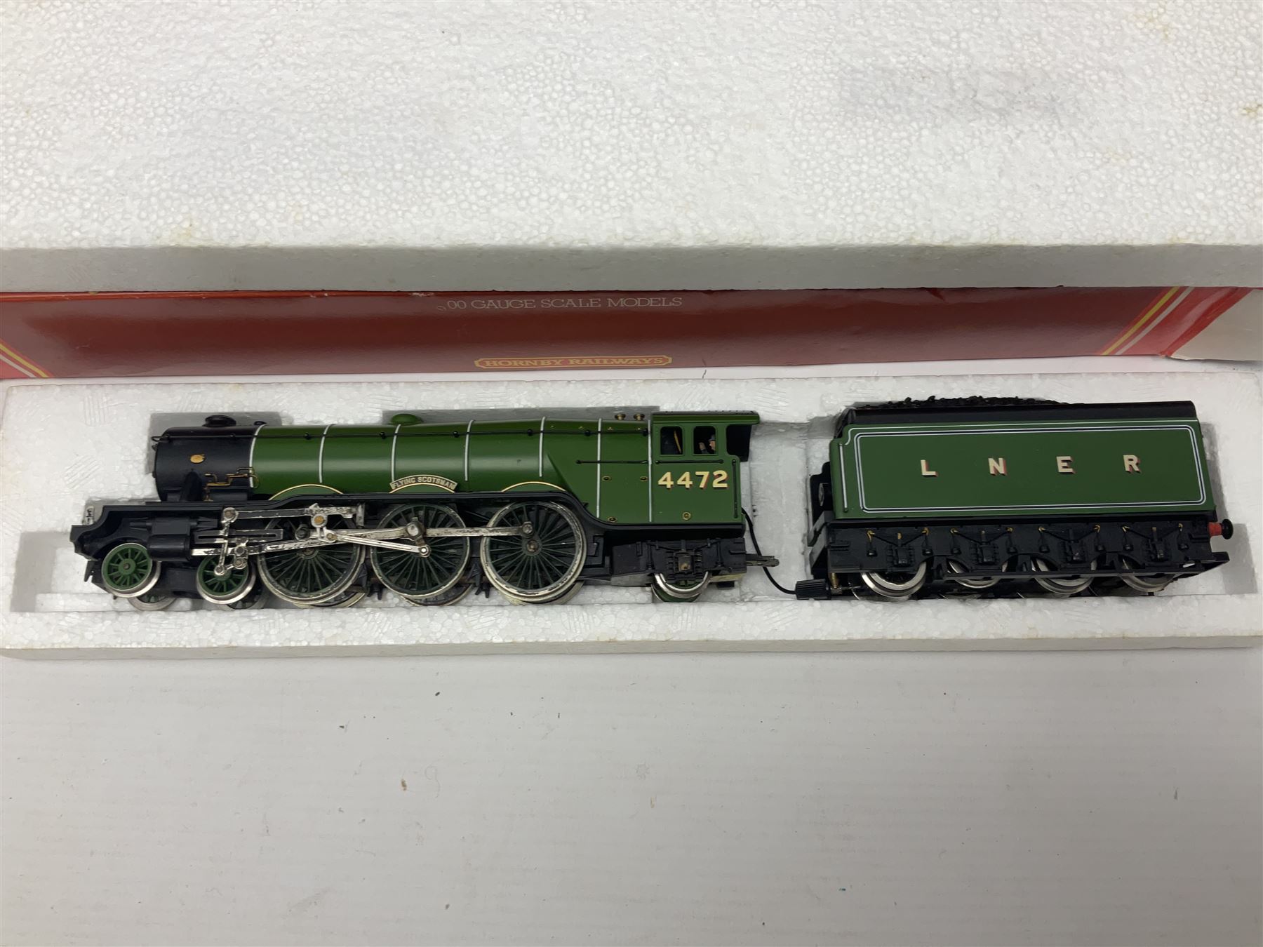 Hornby '00' gauge - Coronation Class 4-6-2 locomotive 'Duchess of Gloucester' No.6225 in LMS maroon; Class A1/A3 4-6-2 locomotive 'Flying Scotsman' No.4472 in LNER green; Class 9F 2-10-0 locomotive 'Evening Star' No.92220 in BR green; all boxed; and Class A1/A3 4-6-2 locomotive 'Prince Palatine' No.60052 in BR blue; unboxed (4)